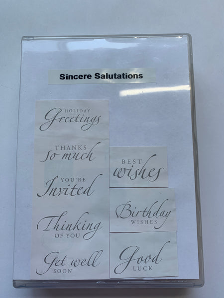 Sincere Salutations | Retired Wood Mount Stamp Set | Stampin' Up!