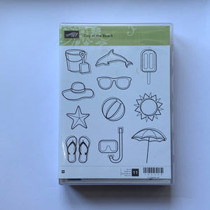 Day at the Beach | Retired Wood Mount Stamp Set | Stampin' Up! | Brand New
