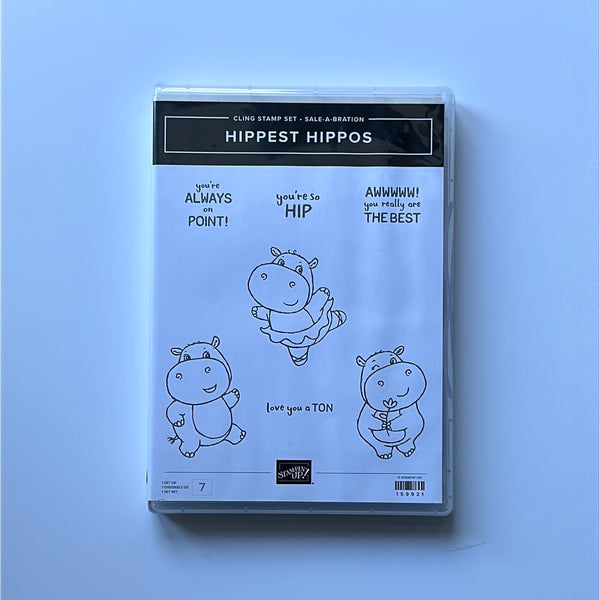 Hippest Hippos | Retired Cling Mount Stamp Set | Saleabration | Stampin' Up!