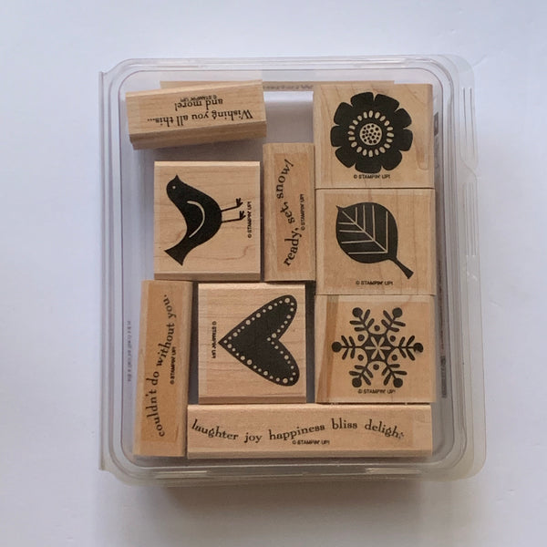 Best Wishes and More | Retired Wood Mount Stamp Set | Stampin' Up!