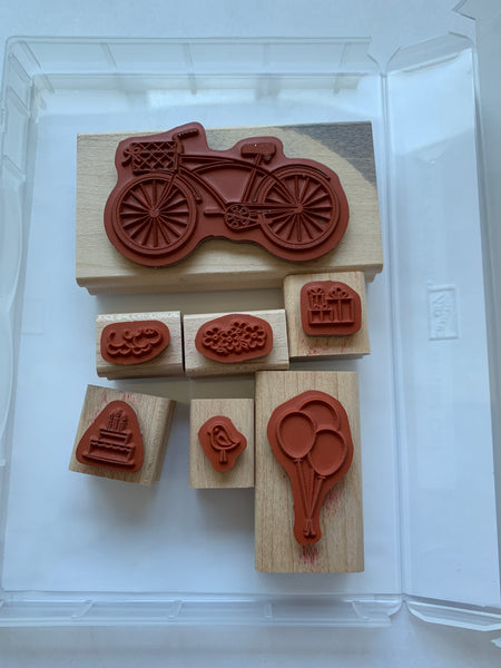 Pedal Presents | Retired Wood Mount Stamp Set | Stampin' Up!