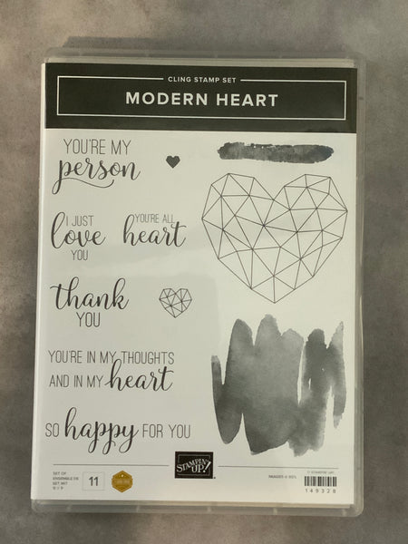 Modern Heart | Retired Cling Mount Stamp Set | Stampin' Up!