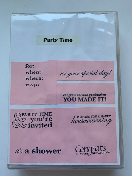Party Time | Retired Wood Mount Stamp Set | Stampin' Up!