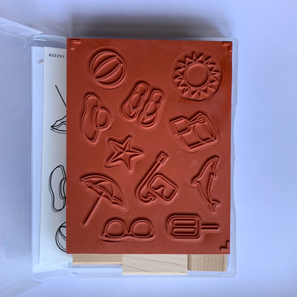 Day at the Beach | Retired Wood Mount Stamp Set | Stampin' Up! | Brand New