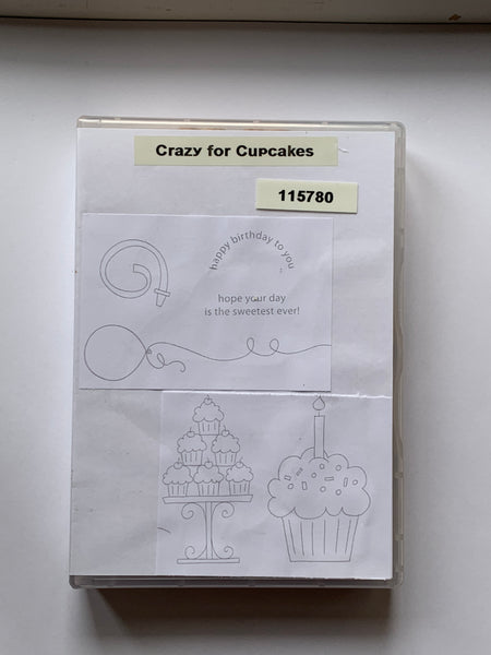 Crazy for Cupcakes | Retired Wood Mount Stamp Set