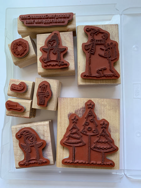 Polar Party | Retired Wood Mount Stamp Set | Stampin' Up!