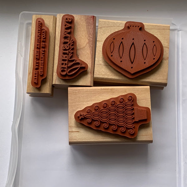 Contempo Christmas | Retired Wood Mount Stamp Set | Stampin' Up!