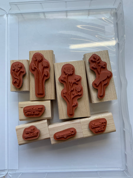 Silhouette Sentiments | Retired Wood Mount Stamp Set | Stampin' Up!