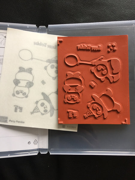 Party Pandas | Retired Clear Mount Stamp Set | SAB | Brand New, Never Used