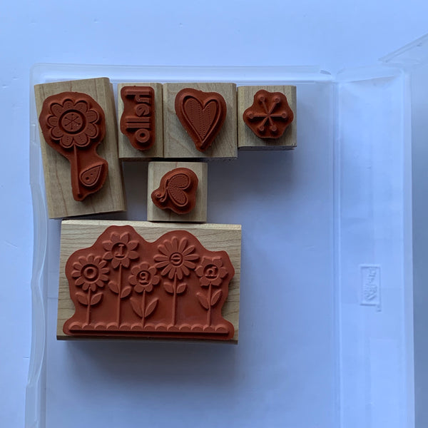 Hello Again and Hello Blossoms | Retired Wood Mount Stamp Set | Stampin' Up!