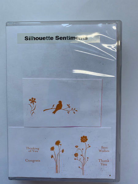Silhouette Sentiments | Retired Wood Mount Stamp Set | Stampin' Up!