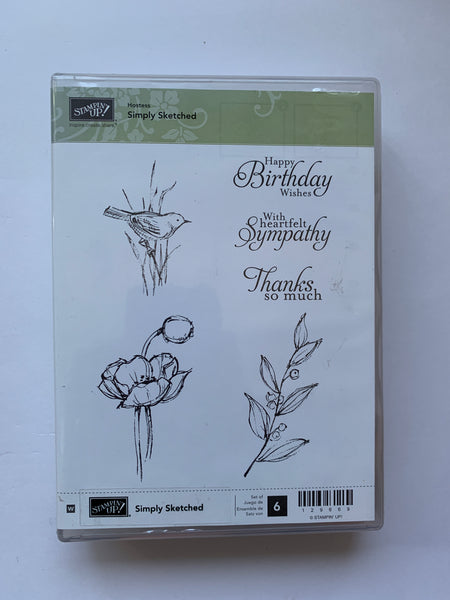 Simply Sketched | Retired Wood Mount Stamp Set | Stampin' Up!