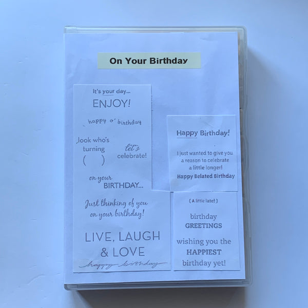 On Your Birthday | Retired Wood Mount Stamp Set | Stampin' Up!