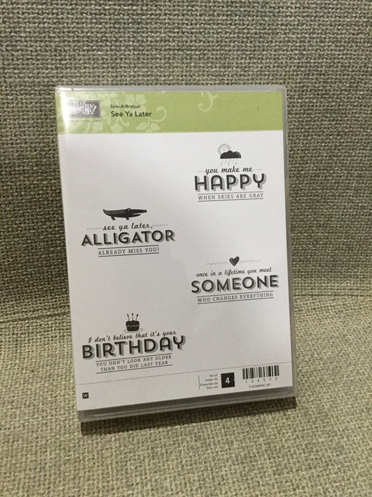 See Ya Later | Wood Mount Retired Stamp Set
