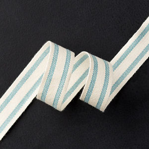 Lost Lagoon | Striped Cotton Ribbon, 5/8" wide, Approx 9.1m | Retired
