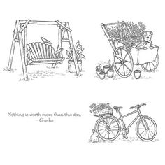 Summer Afternoon | Retired Wood Mount Stamp Set | Stampin' Up!